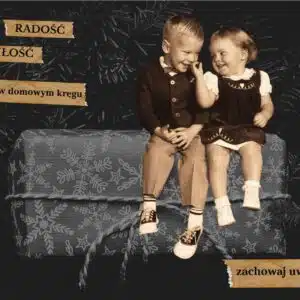 Kartki-kolaże na Boże Narodzenie (zestaw 5 sztuk)